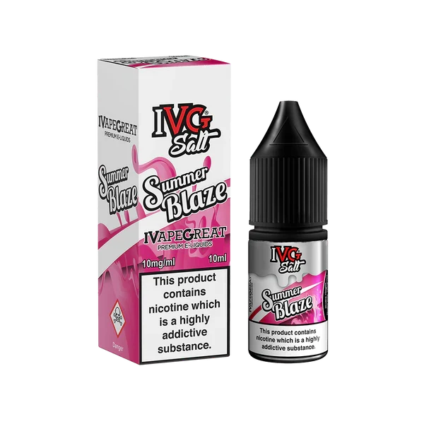 ivg nic salt summer blaze packaging and bottle