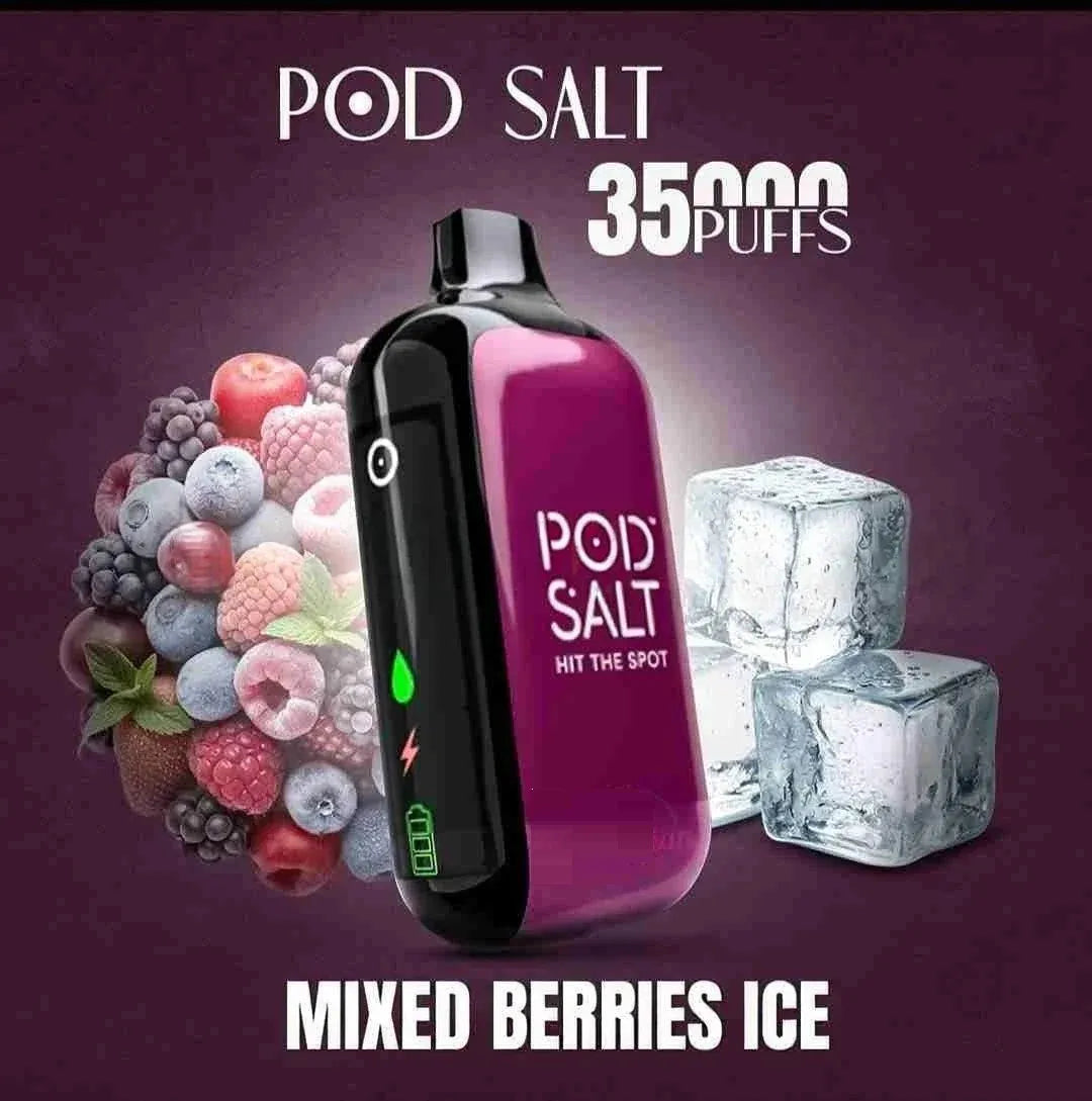 pod salt 35k vape mixed berries with berries in background