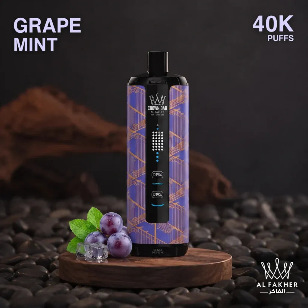 al fakher crown bar disposable vape - grape mint flavour
