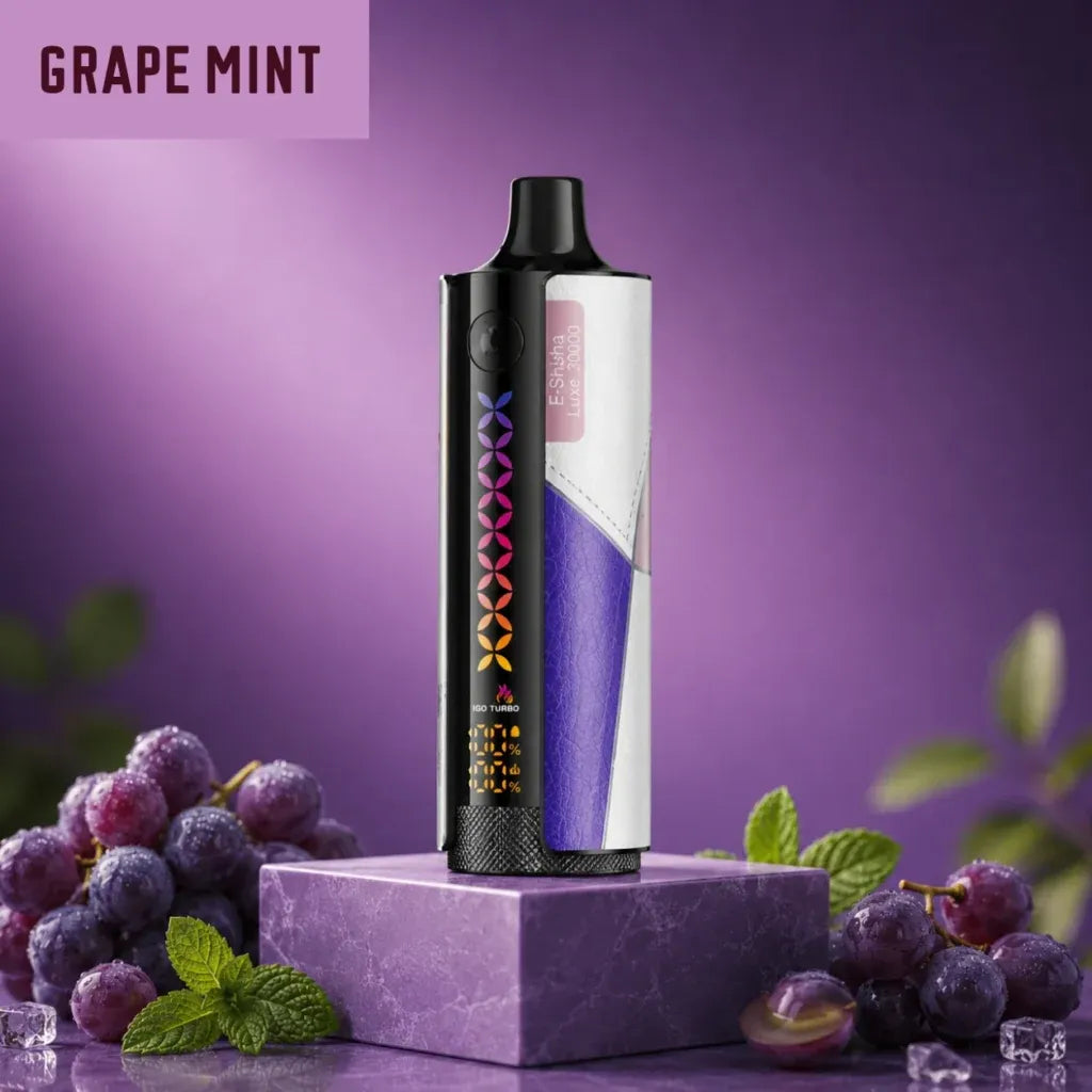 Elfbar E-Shisha Luxe 30000 puff disposable vape - grape mint flavour