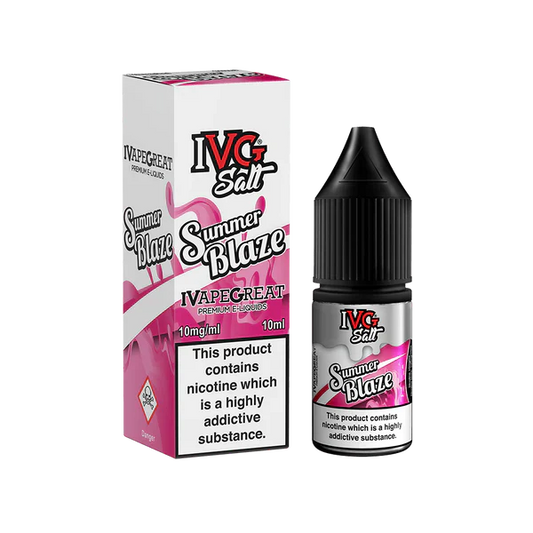 ivg nic salt summer blaze packaging and bottle