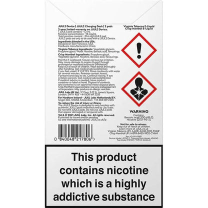 JUUL2 Starter Kit Backside