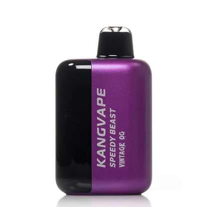 Purple and black disposable vape device with 'Kangvape' branding of 'vintage og' flavour on a white background