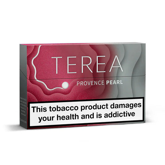 Terea Provence Pearl tobacco product packaging with health warning label.